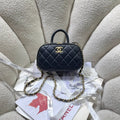 Chanel Mini Bowling Bag Calfskin & Gold-Tone Metal AS5572 Black