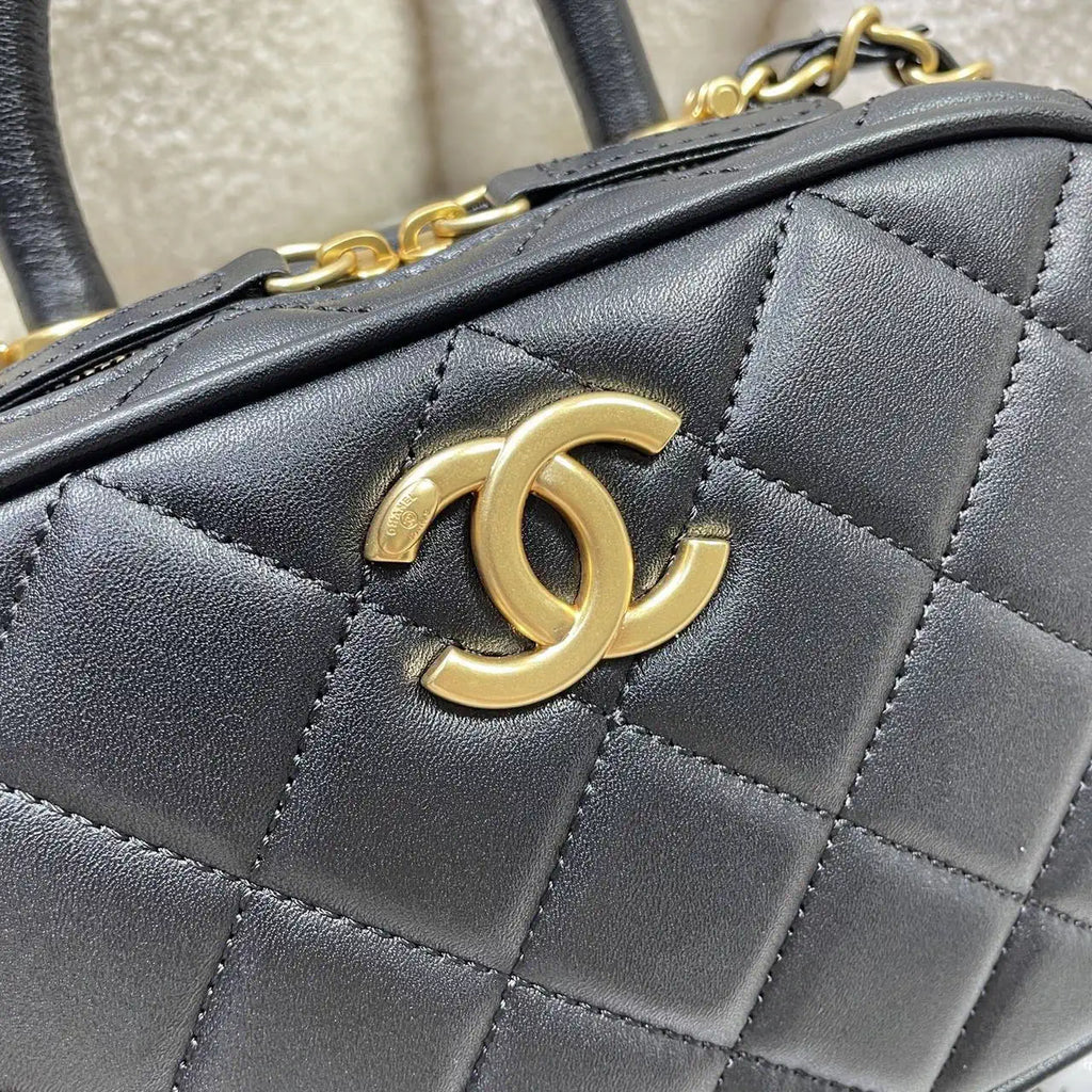 Chanel Mini Bowling Bag Calfskin & Gold-Tone Metal AS5572 Black