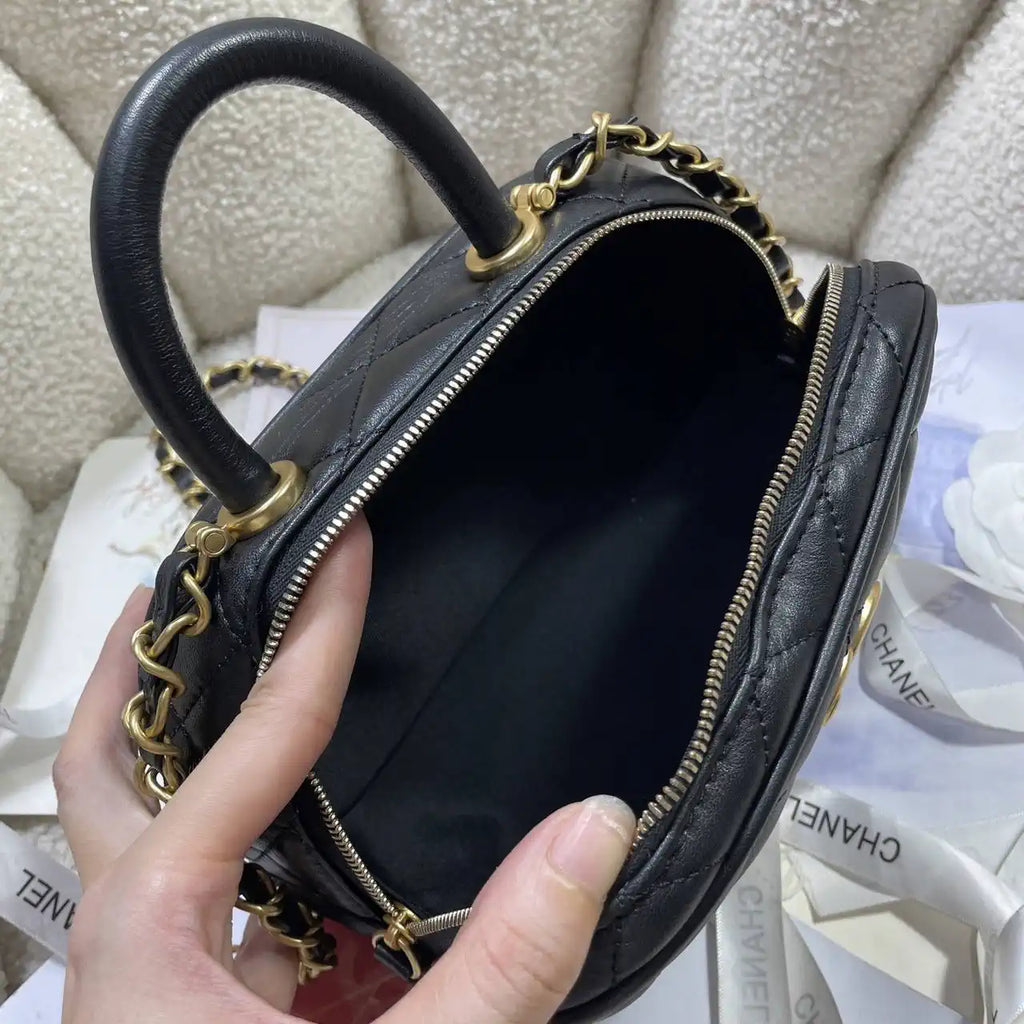 Chanel Mini Bowling Bag Calfskin & Gold-Tone Metal AS5572 Black