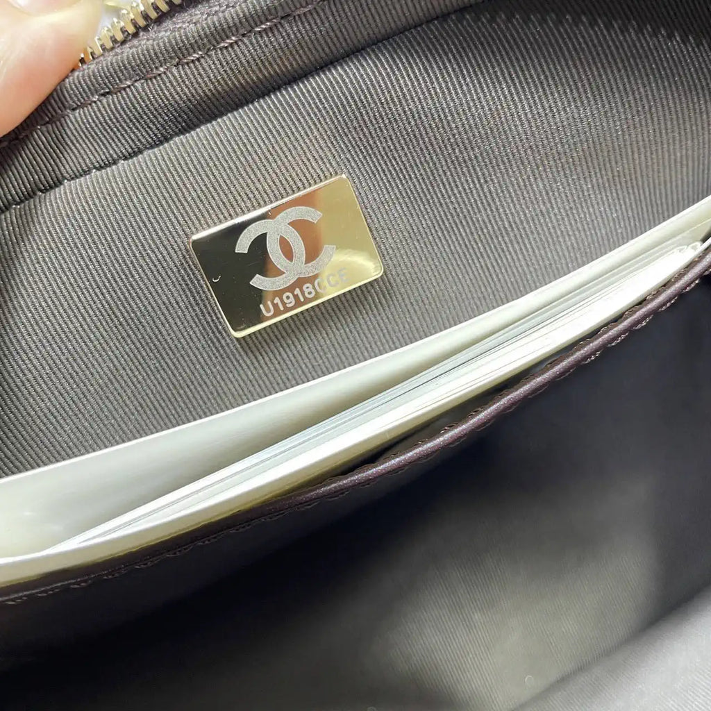 Chanel Mini Bowling Bag Suede & Gold-Tone Metal AS5572 Dark Brown