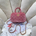 Chanel Mini Bowling Bag Suede & Gold-Tone Metal AS5572 Pink