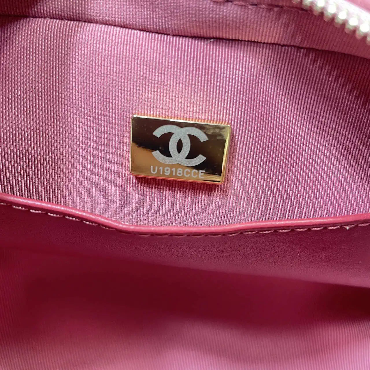 Chanel Mini Bowling Bag Suede & Gold-Tone Metal AS5572 Pink