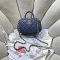 Chanel Mini Bowling Bag Calfskin & Gold-Tone Metal AS5572 Blue