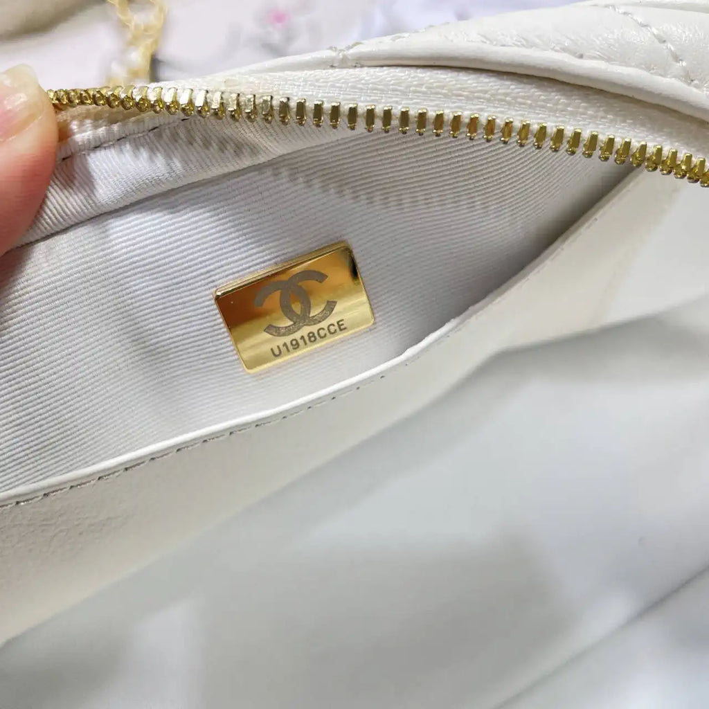 Chanel Mini Bowling Bag Calfskin & Gold-Tone Metal AS5572 White