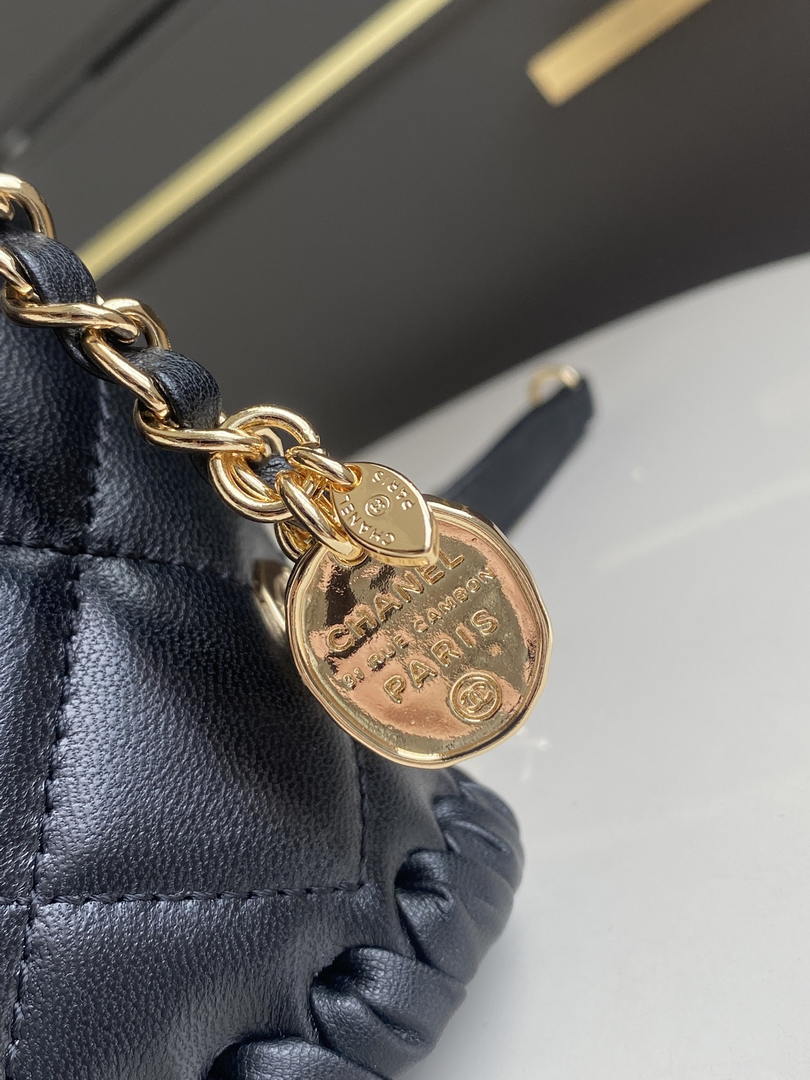 Chanel Mini Flap Bag Lambskin Braided Calfskin & Gold-Tone Metal AS2495 Black - Default Title - View 5