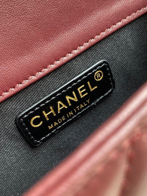 Chanel Mini Flap Bag Lambskin Braided Calfskin & Gold-Tone Metal AS2495 Wine red - Default Title - View 8