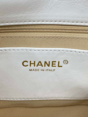 Chanel Mini Flap Bag Lambskin Gold-Tone Metal AS3213 White - Default Title - View 8