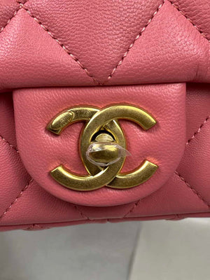 Chanel Mini Flap Bag Lambskin Gold-Tone Metal AS3213 Pink - Default Title - View 5