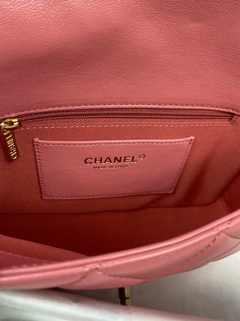 Chanel Mini Flap Bag Lambskin Gold-Tone Metal AS3213 Pink - Default Title - View 8
