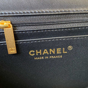 Chanel Mini flap Lambskin bag with top handle AS2431 Black gold - Default Title - View 7