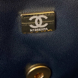 Chanel Mini flap Lambskin bag with top handle AS2431 Black gold - Default Title - View 8