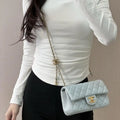 Chanel Mini Flap Shiny Lambskin & Gold-Tone Metal AS5759 Light Blue