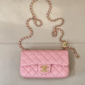 Chanel Mini Flap Shiny Lambskin & Gold-Tone Metal AS5759 Pink