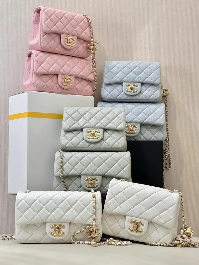 Chanel Mini Flap Shiny Lambskin & Gold-Tone Metal AS5759 Pink