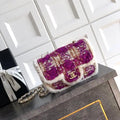 Chanel  Mini Tweed Shearling Lambskin & Gold-Tone Metal AS5685 Fuschia Pink