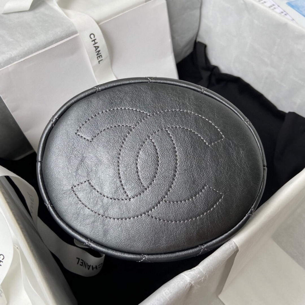 Chanel Pearl Bracelet Bucket Bag Lambskin AS2608 Grey