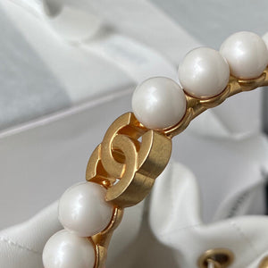 Chanel Pearl Bracelet Bucket Bag Lambskin AS2608 White - Default Title - View 4