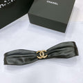 Chanel polished CC brass buckle Sheepskin elastic belt AA0936