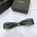 Chanel polished CC brass buckle Sheepskin elastic belt AA0937