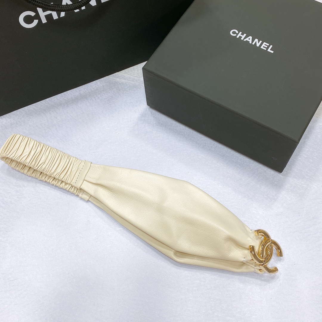 Chanel polished CC brass buckle Sheepskin elastic belt AA0938 - '--Please Select-- - View 3