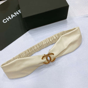 Chanel polished CC brass buckle Sheepskin elastic belt AA0938 - '--Please Select-- - View 8