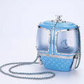 Chanel Resort 2019 Ski Gondola Turquoise Runway Swarovski Minaudi¨¨re Bag AS1200