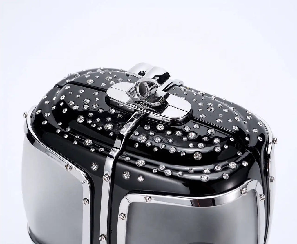 Chanel Resort 2019 Ski Gondola Turquoise Runway Swarovski Minaudi¨¨re Bag AS1200 Black