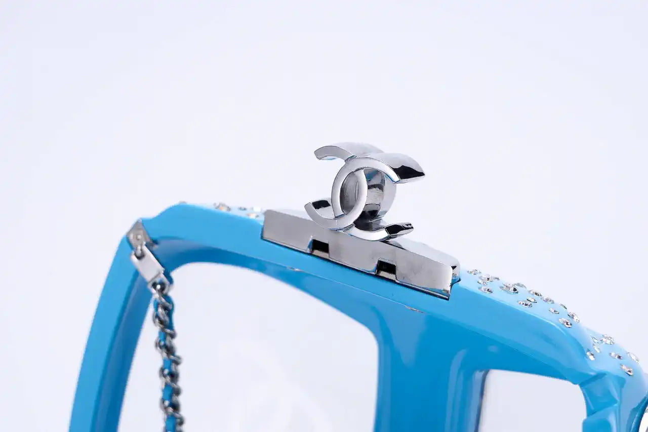 Chanel Resort 2019 Ski Gondola Turquoise Runway Swarovski Minaudi¨¨re Bag AS1200