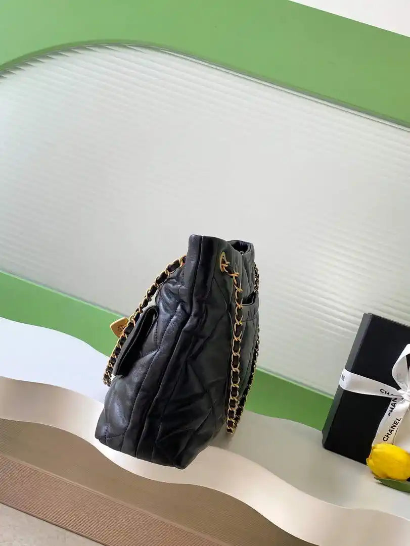 Chanel Shopping Bag 25K Lambskin AS5740 Black
