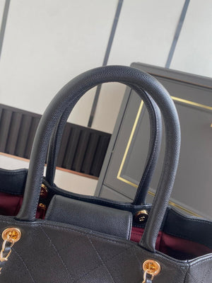 Chanel Shopping Bag Grained Calfskin & Gold-Tone Metal  AS6024 Black - Default Title - View 6