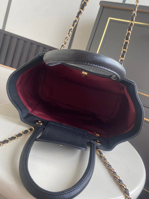 Chanel Shopping Bag Grained Calfskin & Gold-Tone Metal  AS6024 Black - Default Title - View 8
