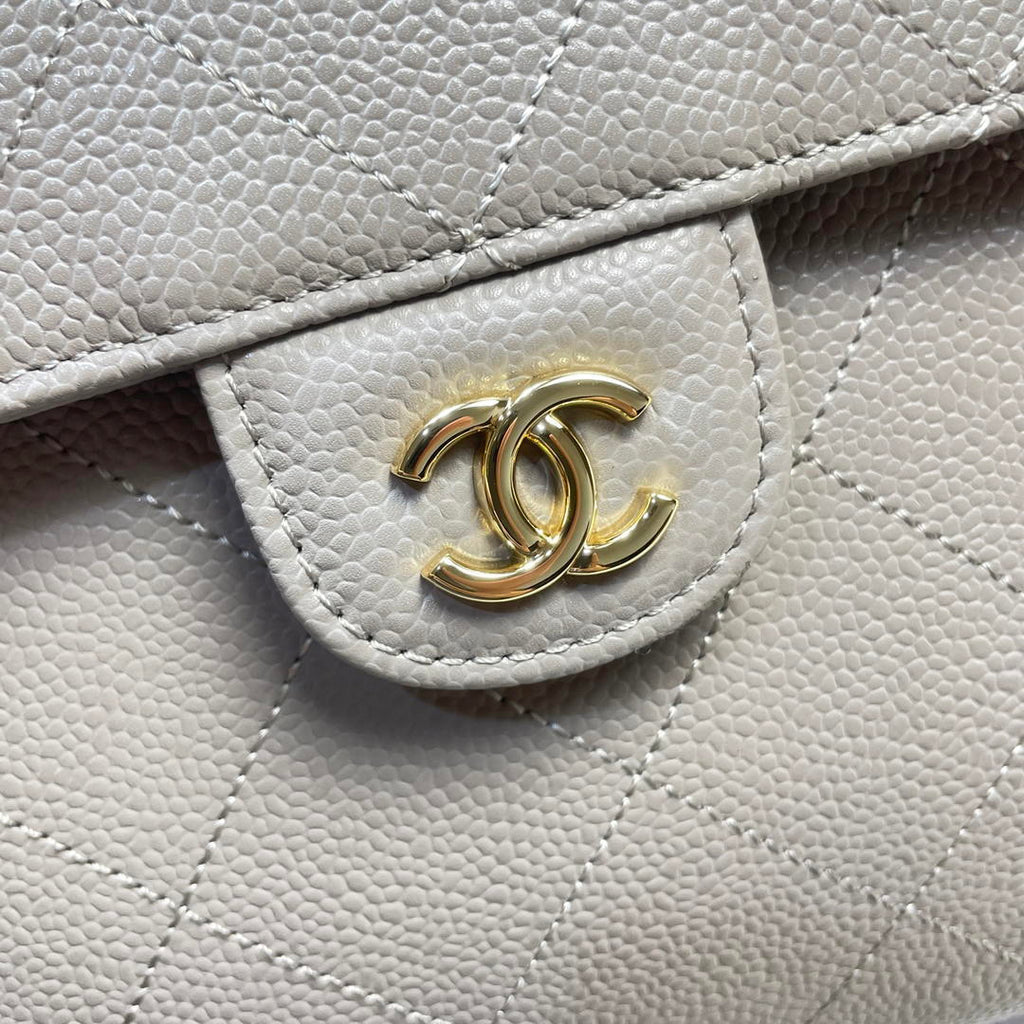 Chanel Shopping Bag Grained Calfskin & Gold-Tone Metal  AS6024 Gray
