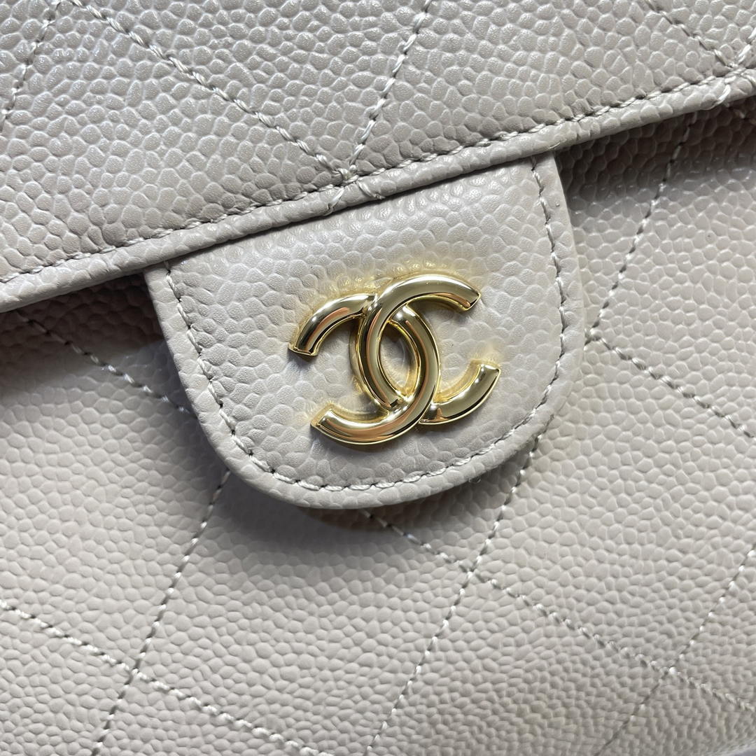 Chanel Shopping Bag Grained Calfskin & Gold-Tone Metal  AS6024 Gray