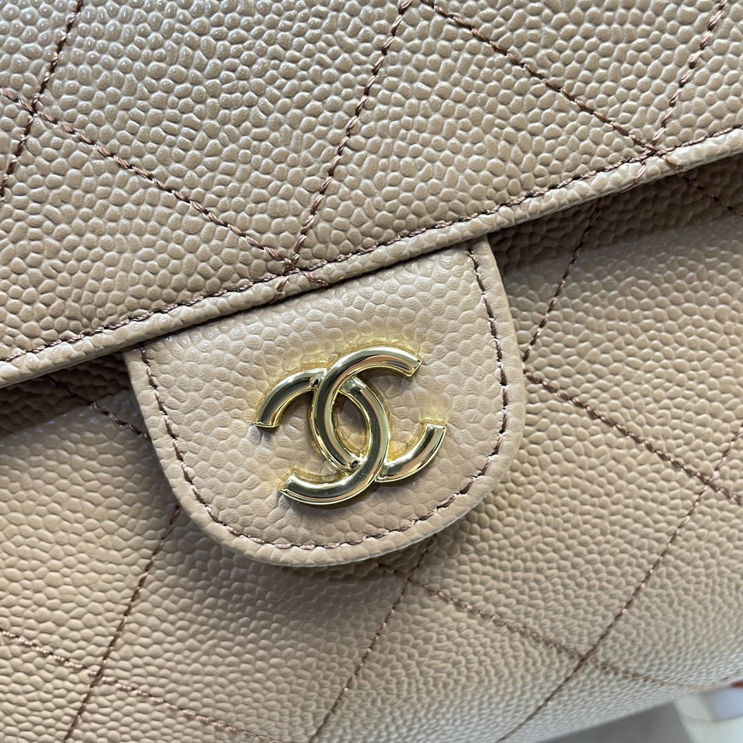 Chanel Shopping Bag Grained Calfskin & Gold-Tone Metal  AS6024 Light Brown