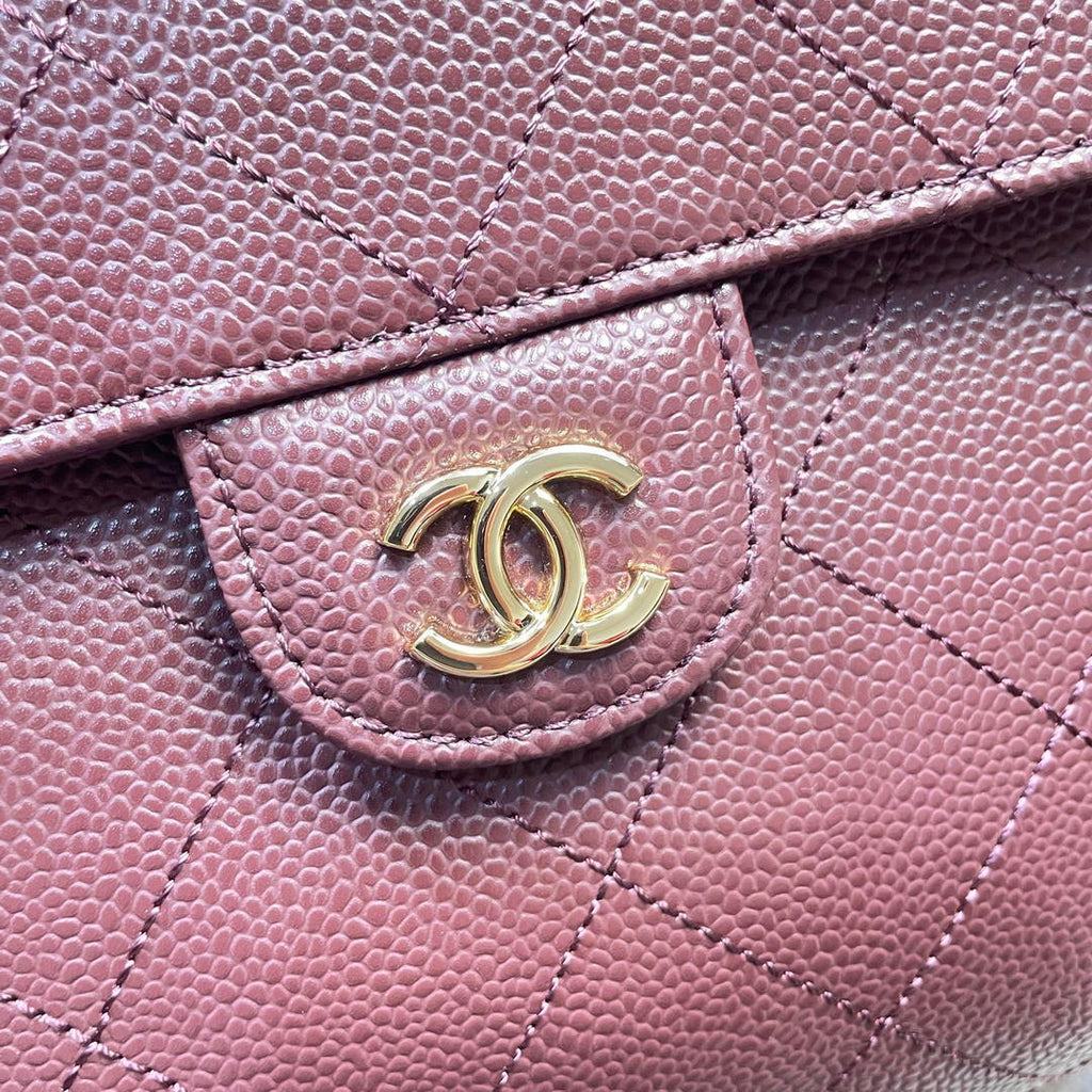 Chanel Shopping Bag Grained Calfskin & Gold-Tone Metal  AS6024 Wine Red