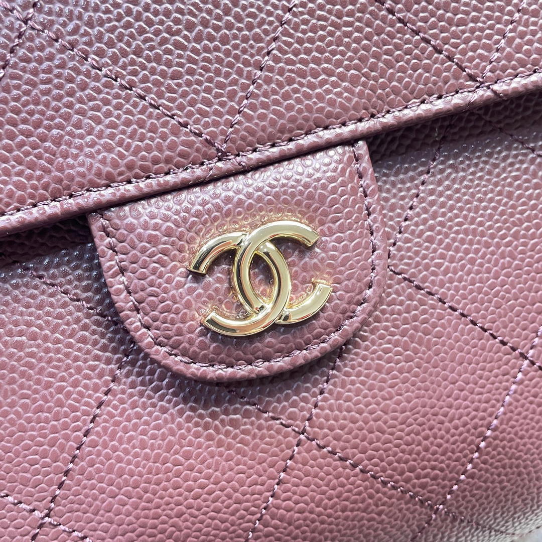 Chanel Shopping Bag Grained Calfskin & Gold-Tone Metal  AS6024 Wine Red