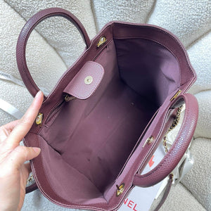 Chanel Shopping Bag Grained Calfskin & Gold-Tone Metal  AS6024 Wine Red - Default Title - View 8
