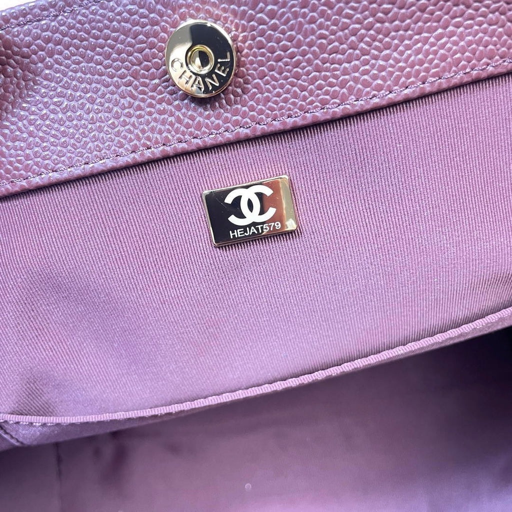Chanel Shopping Bag Grained Calfskin & Gold-Tone Metal  AS6024 Wine Red