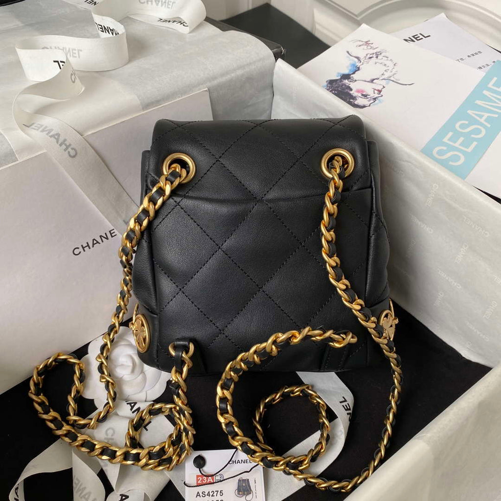Chanel Small Backpack AS4275 Calfskin & Gold-Tone Metal Black