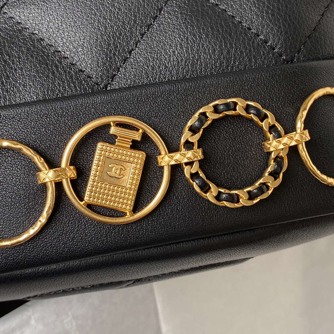 Chanel Small Backpack AS4275 Calfskin & Gold-Tone Metal Black - Default Title - View 4