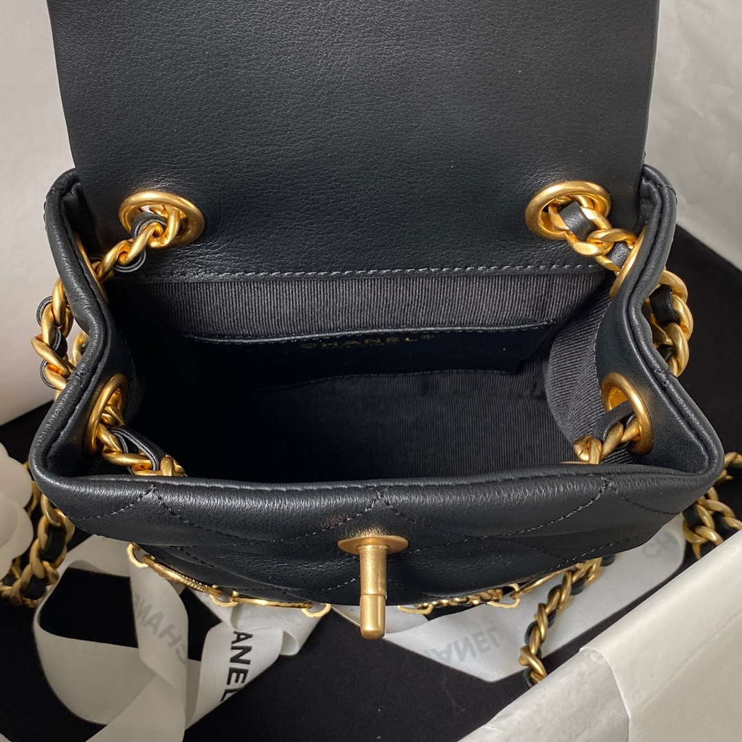 Chanel Small Backpack AS4275 Calfskin & Gold-Tone Metal Black