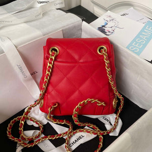 Chanel Small Backpack AS4275 Calfskin & Gold-Tone Metal Red - Default Title - View 2