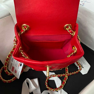 Chanel Small Backpack AS4275 Calfskin & Gold-Tone Metal Red - Default Title - View 7