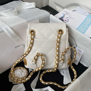 Chanel Small Backpack AS4275 Calfskin & Gold-Tone Metal White - Default Title - View 2