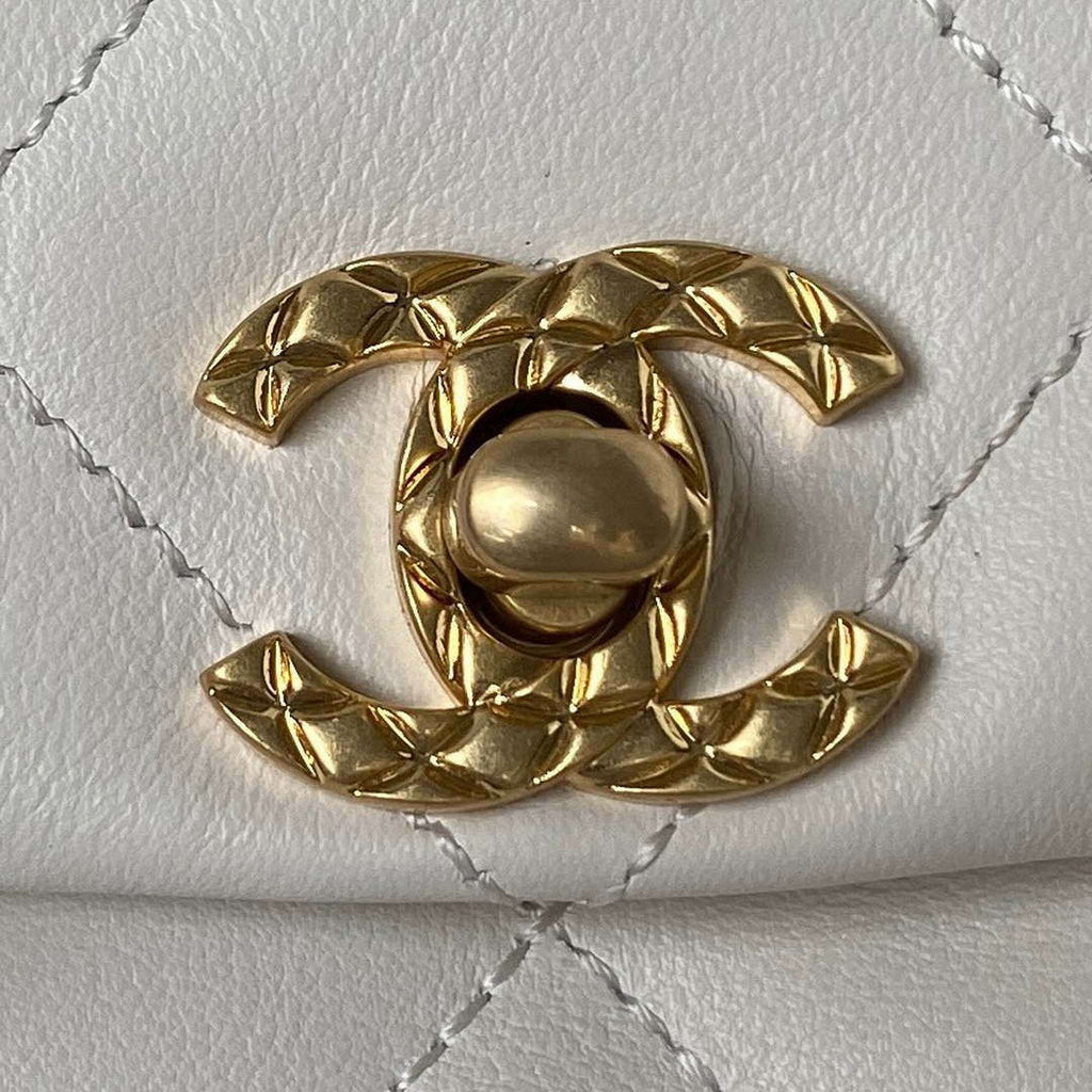 Chanel Small Backpack AS4275 Calfskin & Gold-Tone Metal White