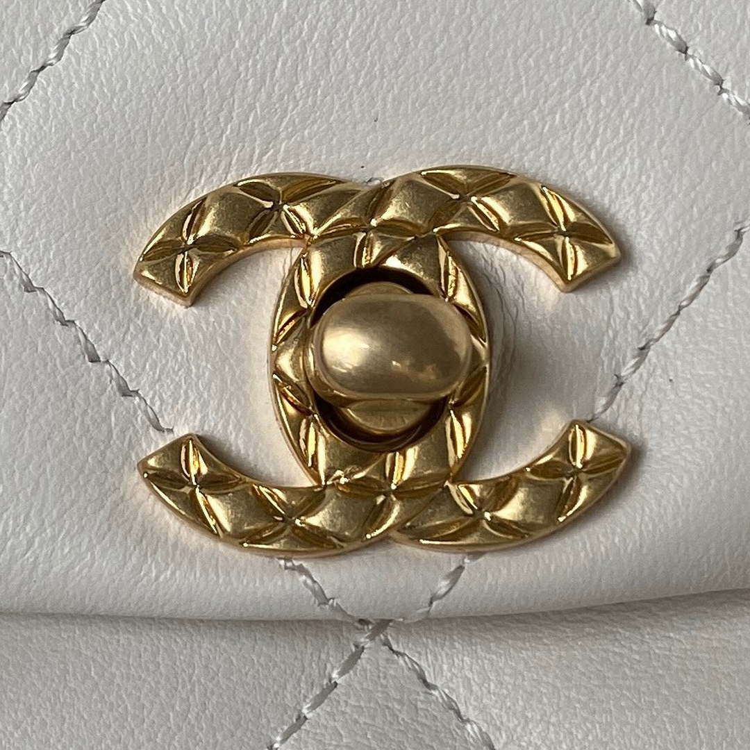 Chanel Small Backpack AS4275 Calfskin & Gold-Tone Metal White - Default Title - View 3