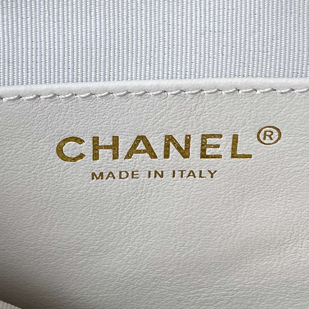 Chanel Small Backpack AS4275 Calfskin & Gold-Tone Metal White - Default Title - View 8