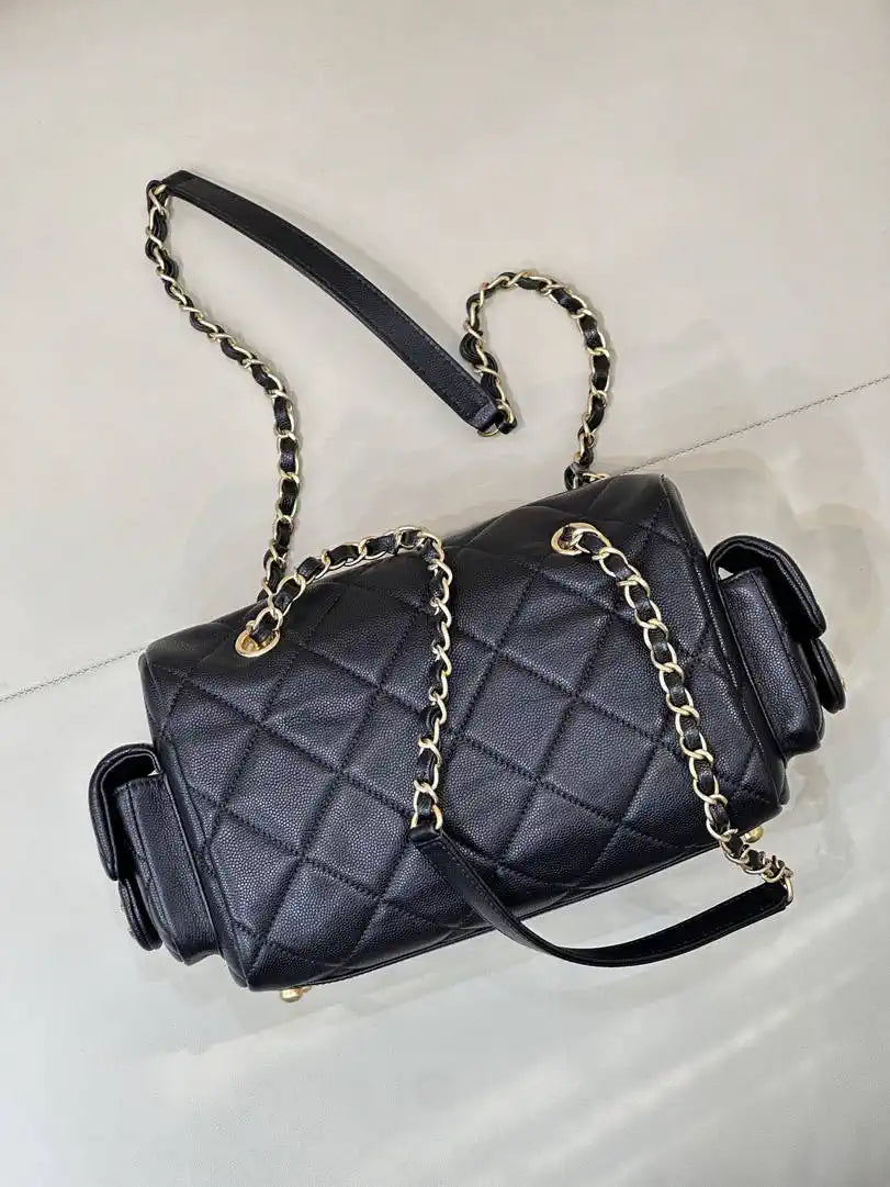 Chanel Small Bowling Bag Calfskin Leather AS5792 Black