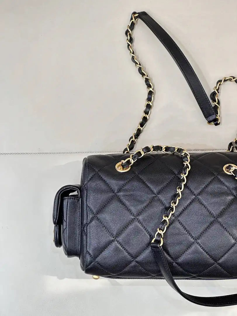 Chanel Small Bowling Bag Calfskin Leather AS5792 Black