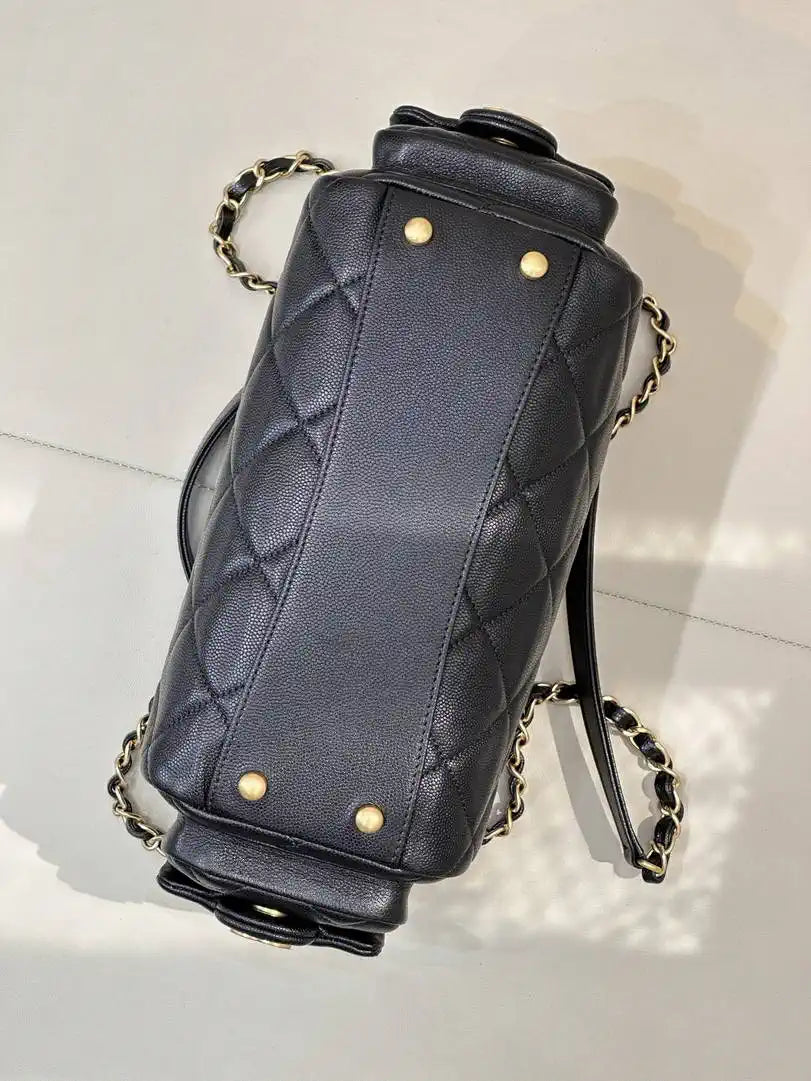 Chanel Small Bowling Bag Calfskin Leather AS5792 Black